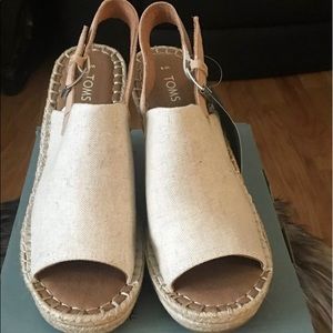 NIOB TOMS MONICA Slingback Wedge Sandal Sz 9